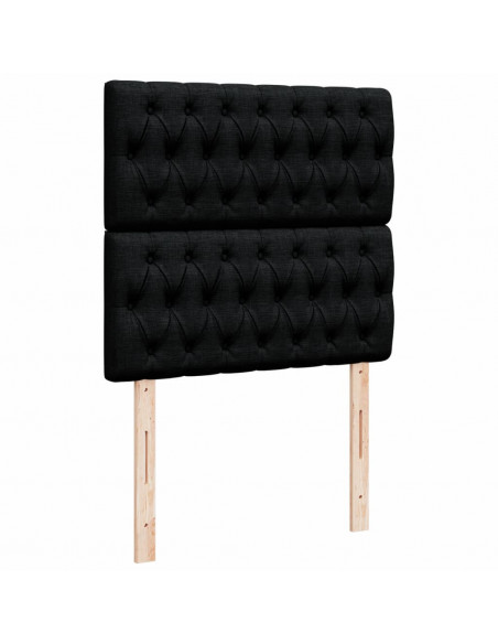 Giroletto a Molle con Materasso Nero 90x200 cm in Tessuto