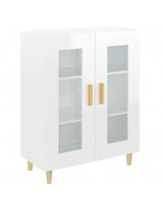 Credenza 69,5x34x90 cm in Legno Multistrato Bianco Lucido 2