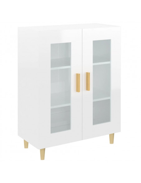 Credenza 69,5x34x90 cm in Legno Multistrato Bianco Lucido