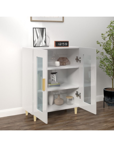 Credenza 69,5x34x90 cm in Legno Multistrato Bianco Lucido