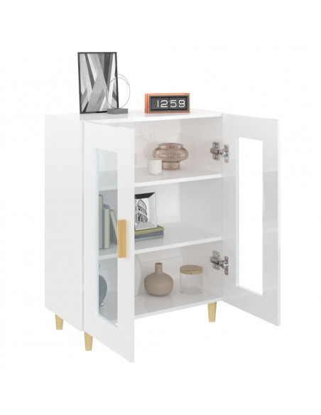 Credenza 69,5x34x90 cm in Legno Multistrato Bianco Lucido