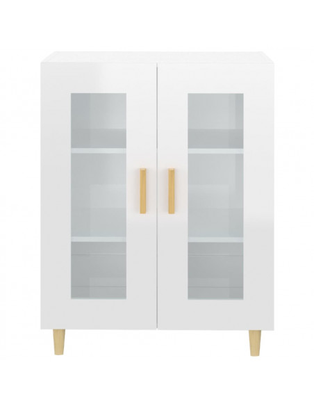 Credenza 69,5x34x90 cm in Legno Multistrato Bianco Lucido