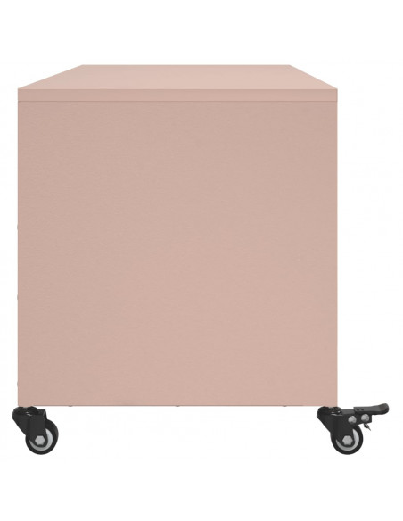 Mobile TV Rosa 100,5x39x43,5 cm in Acciaio Laminato a Freddo
