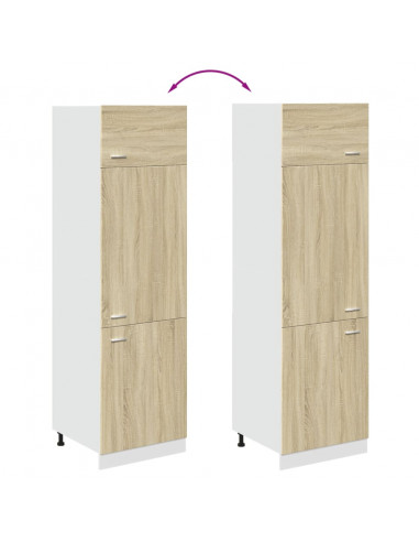 Mobile per Frigo Rovere Sonoma 60x57x207 cm Legno Multistrato