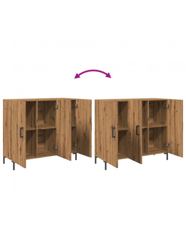 Credenza Rovere Artigianale 90x34x80 cm in Legno Multistrato