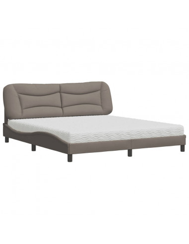 Letto con Materasso Tortora 180x200 cm in Tessuto