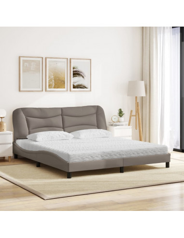 Letto con Materasso Tortora 180x200 cm in Tessuto