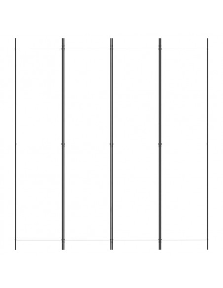 Divisorio a 4 Pannelli Bianco 200x220 cm Tessuto