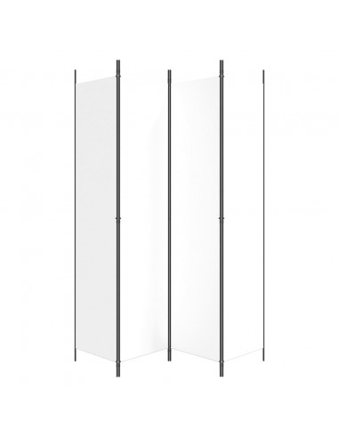 Divisorio a 4 Pannelli Bianco 200x220 cm Tessuto