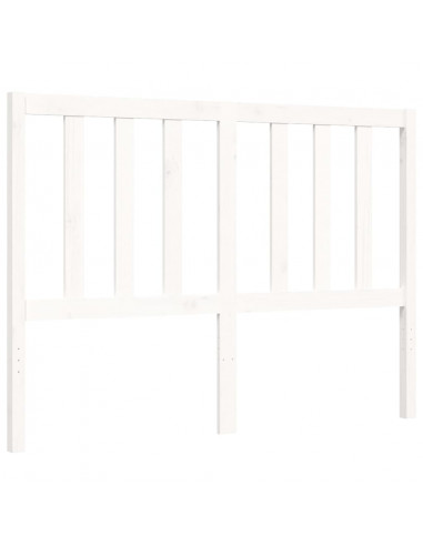 Giroletto con Testiera Bianco 140x190 cm in Legno Massello