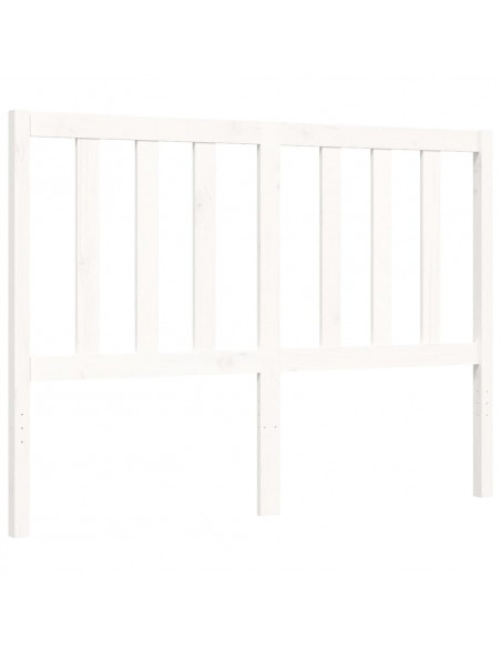 Giroletto con Testiera Bianco 140x190 cm in Legno Massello