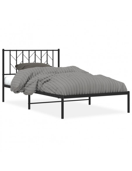 Giroletto con Testiera in Metallo Nero 107x203 cm