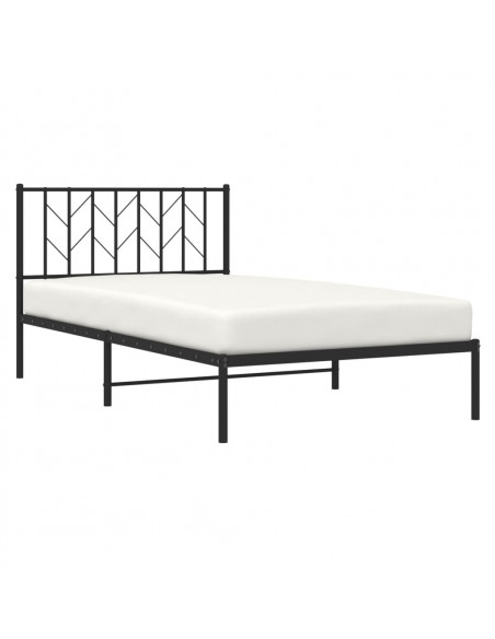 Giroletto con Testiera in Metallo Nero 107x203 cm