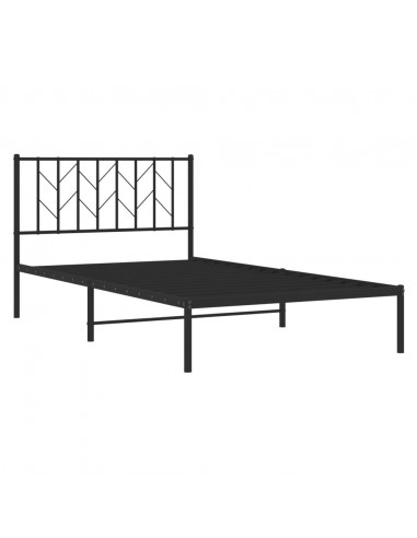 Giroletto con Testiera in Metallo Nero 107x203 cm