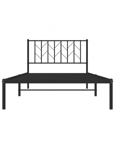 Giroletto con Testiera in Metallo Nero 107x203 cm