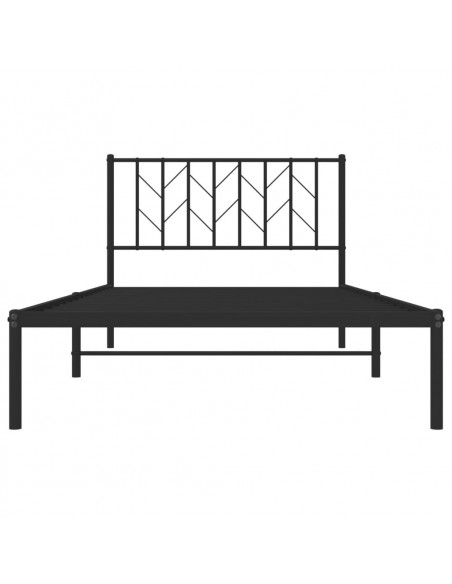 Giroletto con Testiera in Metallo Nero 107x203 cm