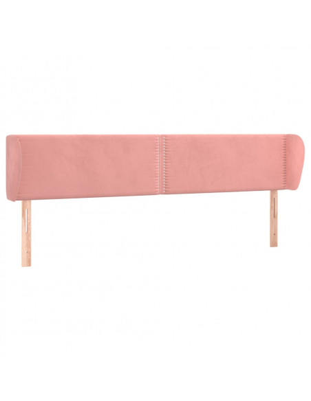 Testiera ad Orecchio Rosa 163x23x78/88 cm in Velluto