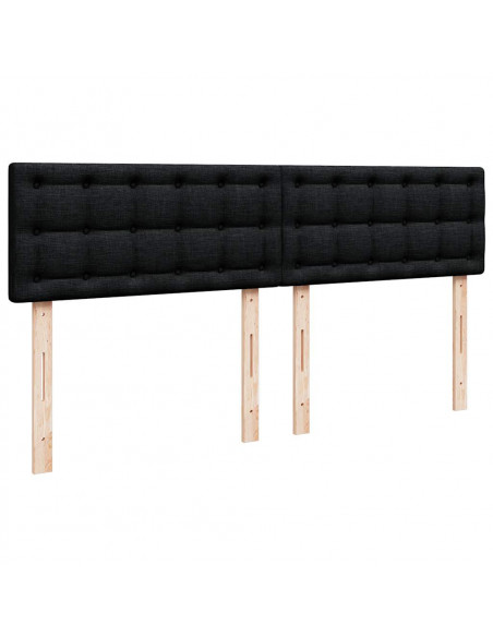Giroletto a Molle con Materasso Nero 200x200 cm in Tessuto