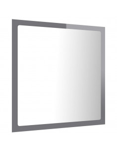 Specchio da Bagno LED Grigio Lucido 40x8,5x37 cm in Acrilico 2