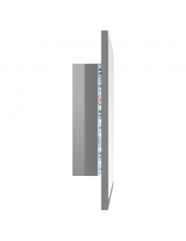 Specchio da Bagno LED Grigio Lucido 40x8,5x37 cm in Acrilico