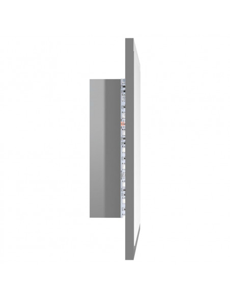 Specchio da Bagno LED Grigio Lucido 40x8,5x37 cm in Acrilico