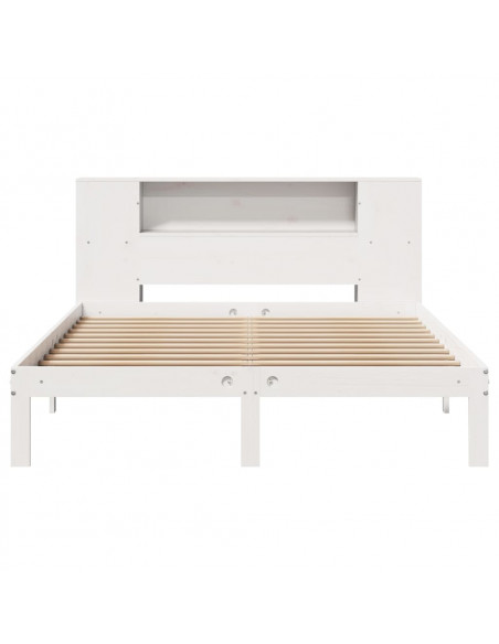 Letto Libreria senza Materasso Bianco 120x200 cm Legno di Pino