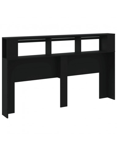 Testiera LED Nera 180x18,5x103,5 cm Legno Multistrato