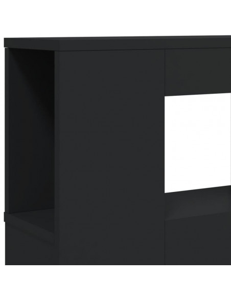 Testiera LED Nera 180x18,5x103,5 cm Legno Multistrato
