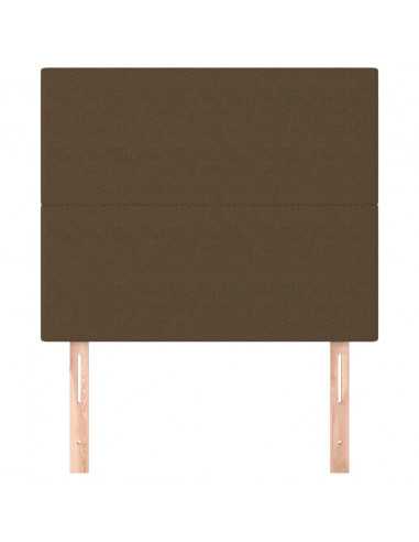 Testiera 2 pz Marrone Scuro 90x5x78/88 cm in Tessuto