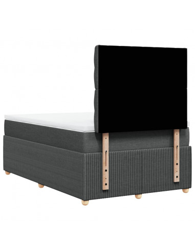 Giroletto a Molle con Materasso Grigio Scuro 120x200 cm Tessuto