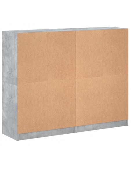 Libreria Ante Grigio Cemento 136x37x109 cm in Legno Multistrato
