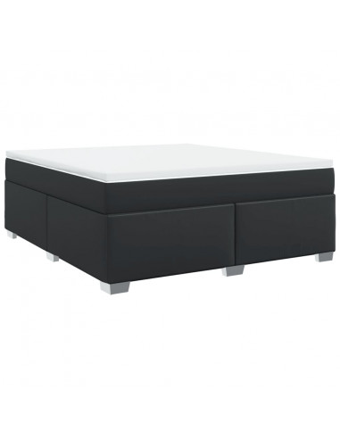 Giroletto a Molle con Materasso Nero 180x200 cm in Similpelle