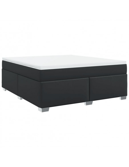 Giroletto a Molle con Materasso Nero 180x200 cm in Similpelle