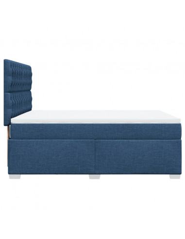 Giroletto a Molle con Materasso Blu 140x200 cm in Tessuto