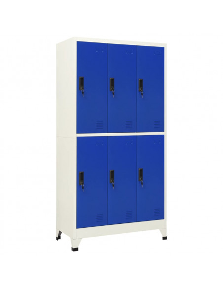 Armadietto con Serratura Grigio e Blu 90x45x180 cm in Acciaio