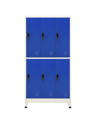 Armadietto con Serratura Grigio e Blu 90x45x180 cm in Acciaio