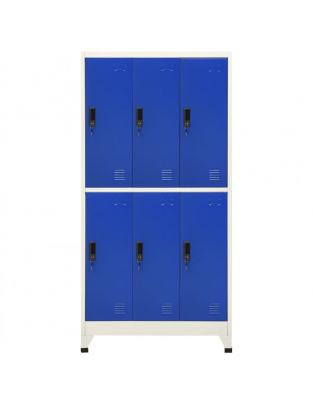 Armadietto con Serratura Grigio e Blu 90x45x180 cm in Acciaio