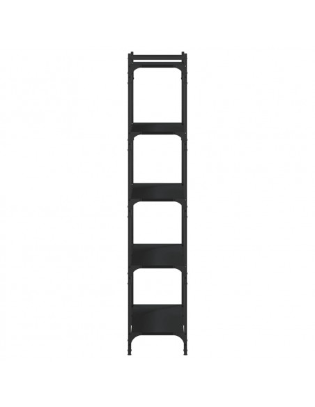 Libreria a 5 Ripiani Nera 80x30x154 cm in Legno Multistrato