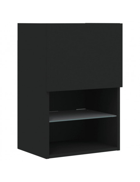 Mobili Porta TV con Luci LED 2 pz Neri 40,5x30x60 cm