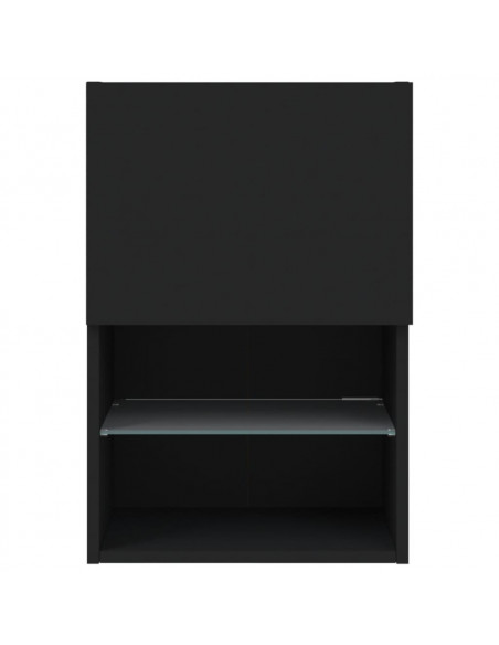 Mobili Porta TV con Luci LED 2 pz Neri 40,5x30x60 cm