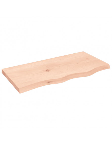 Ripiano a Parete 80x40x(2-4) cm Massello Rovere Non Trattato