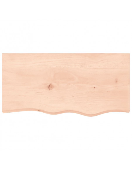 Ripiano a Parete 80x40x(2-4) cm Massello Rovere Non Trattato