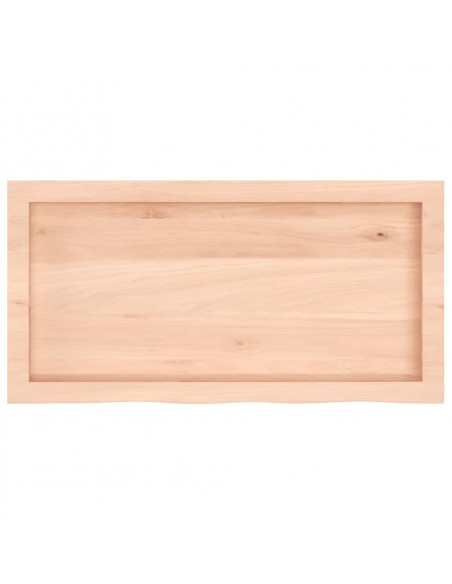 Ripiano a Parete 80x40x(2-4) cm Massello Rovere Non Trattato