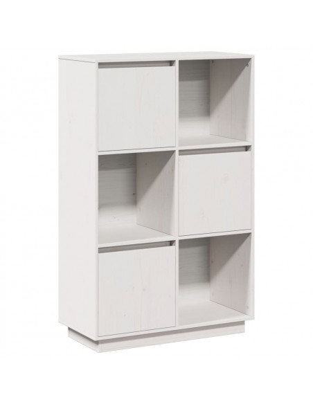 Credenza Bianca 74x35x117 cm in Legno Massello di Pino