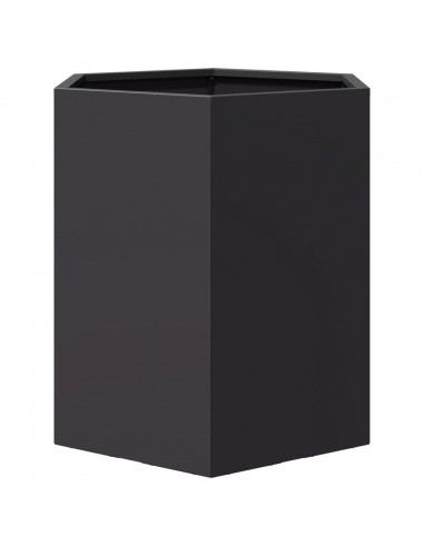 Fioriera da Giardino Nera Esagono 46x40x45 cm in Acciaio