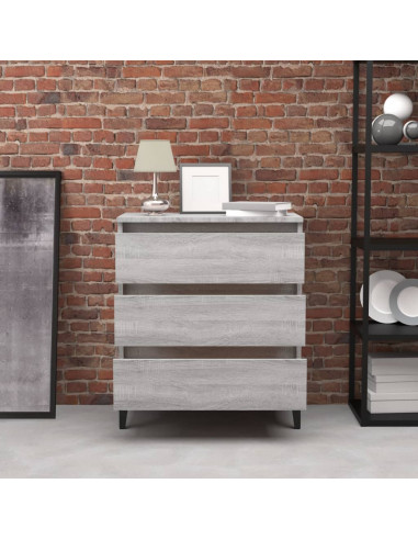 Credenza Grigio Sonoma 60x35x69 cm in Legno Multistrato