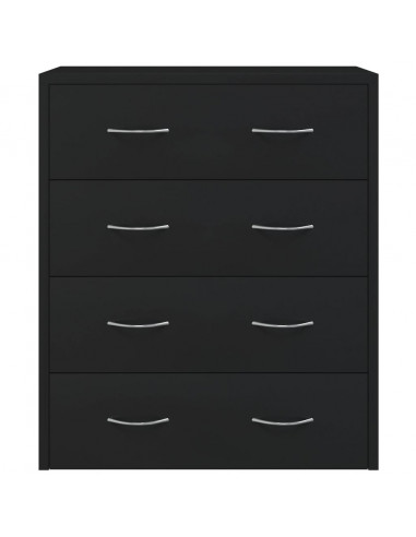 Credenza con 4 Cassetti 60x30,5x71 cm Nera
