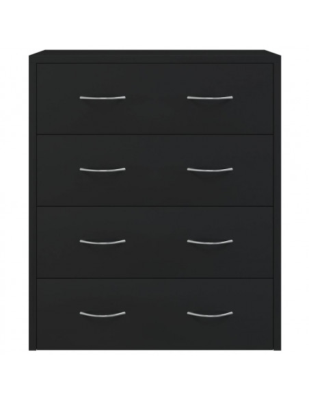 Credenza con 4 Cassetti 60x30,5x71 cm Nera