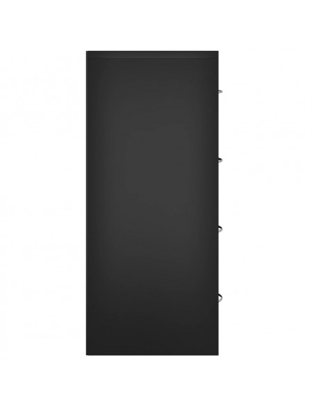 Credenza con 4 Cassetti 60x30,5x71 cm Nera