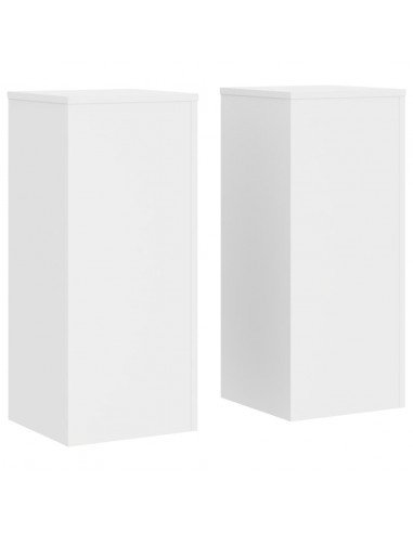 Supporti per Piante 2 pz Bianchi 30x30x70 cm Legno Multistrato